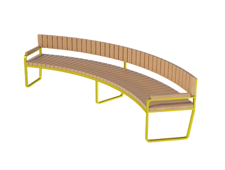 Radius bench with back 